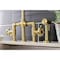 Kingston Brass KS2337RX Industrial Style Bridge Kitchen Faucet with Brass Sprayer, Brushed Brass KS2337RX - alternate 6